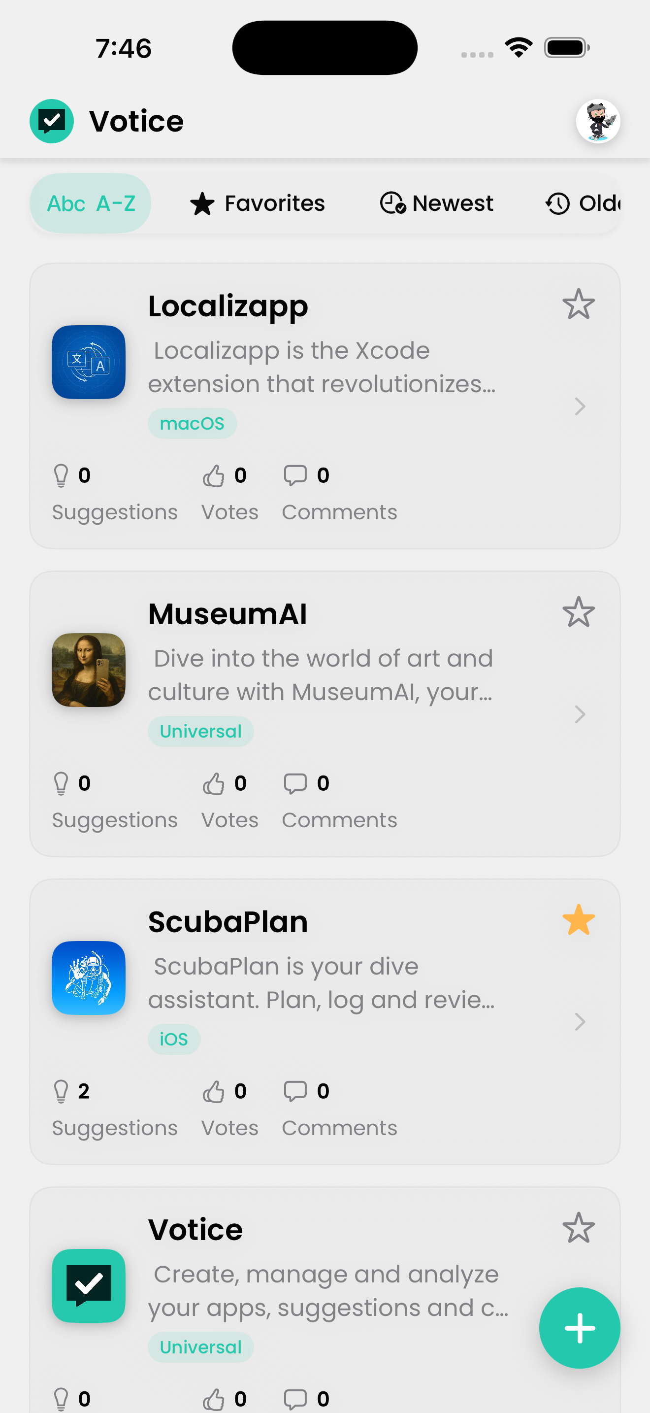 Votice iOS/iPadOS App Screenshot - Light Mode